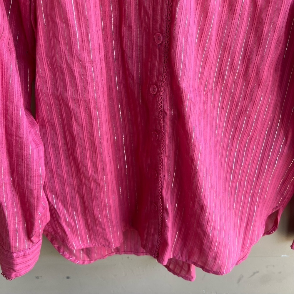 PILCRO ANTHROPOLOGIE The Victoria Lace Button Down in Pink Size 0 Boho Beach - Picture 6 of 11